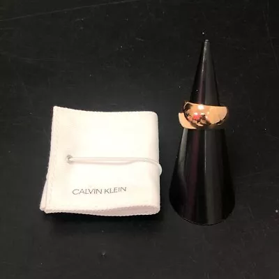 Calvin Klein Rose Gold Tone Ring Size P Stainless Steel RMF02-GB • £7.99