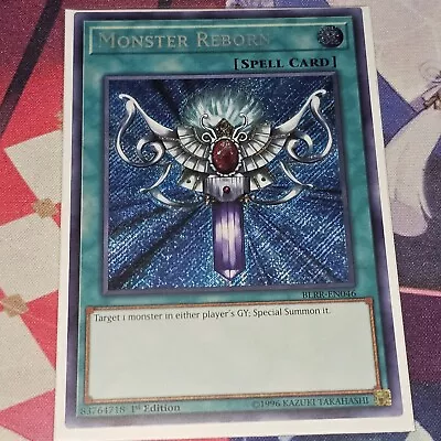 Yugioh Monster Reborn Secret Rare BLRR-EN046 1st Ed Near Mint • $3.50