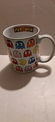 Vintage Pac-Man Coffee Mug Cup Bandai Namco Pink Orange Blueand  Red Ghosts • $10