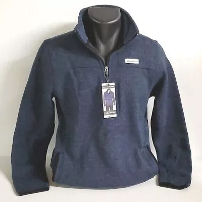 NEW MSRP $60 Eddie Bauer Men's 1/4 Zip Classic Pullover Sweater Fleece Top Navy • $19.99