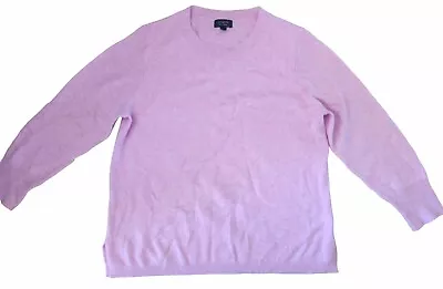 J Crew 100% Cashmere Pullover Crew Neck Pink Women’s Soft Large • $39.99