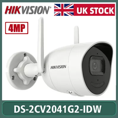 Hikvision DS-2CV2041G2-IDW 4MP Audio Wifi Fixed Bullet Network CCTV IP Camera UK • £90