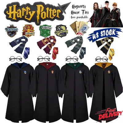 Harry Potter Children Adult Robe Cloak Gryffindor Slytherin Cosplay Costume US • $5.97