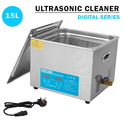 15L Digital Ultrasonic Cleaner Temperature Control Timer Cleaning Bath 40KHz • £177.99