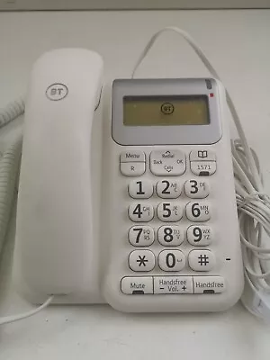 BT Decor 2200 Corded Telephone White With Loud Speaker Caller Id Easy To Use • £10.16