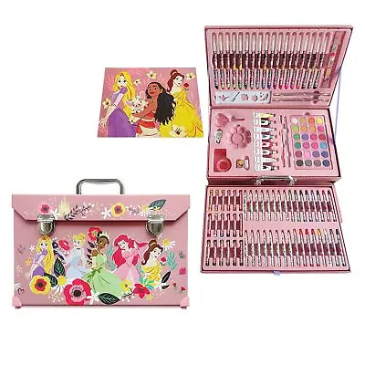 Disney Princess Deluxe Art Kit 98 Pcs Travel Case With Markers Crayons 4 Years+ • £17