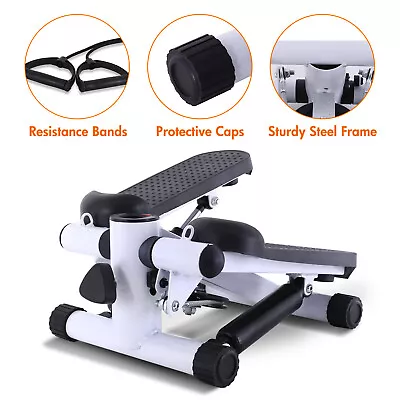 Mini Stepper For Exercise Stair Stepper With Resistance Band And Calories Count • $39.99