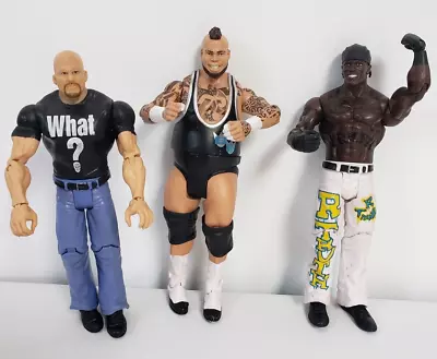 3  WWE 7in Action Figures Stone Cold Steve Austin R Truth Brodus Clay 2011 • $11.20