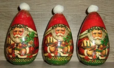 Lot Of 3 Midwest Of Cannon Falls Roly Poly Decoupage Santa Decorations Old World • $35.19