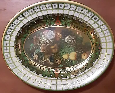 Daher Decorated Ware England Oval Metal Serving Tray Or Wall Decoration • $8