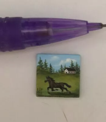 Dollhouse Miniature 1:48 Quarter Scale Vintage Horse Painting Karry Johnson  • $20.99