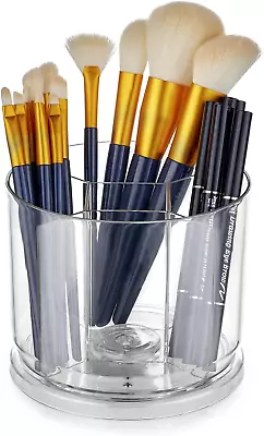 Makeup Brush Holder Organizer -Rotating 360° Clear Storage Cup Containers For Va • $19.98