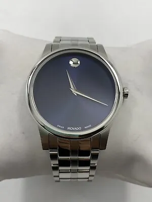 Movado SWISS Quartz Blue Dial Stainless Steel Men's Watch 0607534 • $249.95