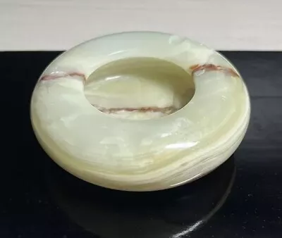 Ashtray Onyx Marble Stone Jade Green 4  Square  Mid-Century Modern Tobacco Heavy • $22.99