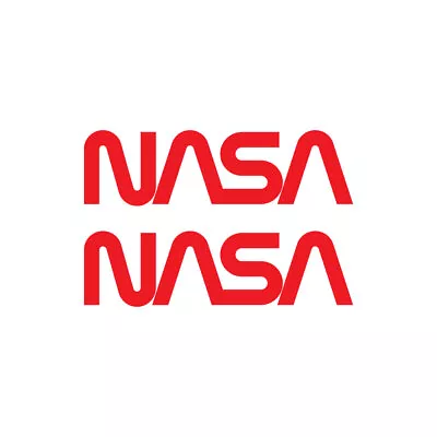 Set Of 2 NASA Worm Logo Vinyl Sticker Decals Space X Dragon Falcon Astronaut • $4.99