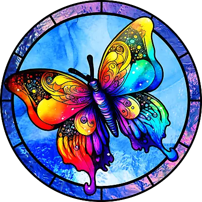 BUTTERFLY DESIGN With Stain Glass Look Metal Sign (READ DESCRIPTION) • $7.63