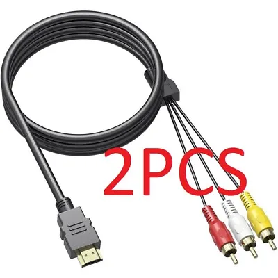 $6.49 • Buy HDMI Male To 3 RCA Video Audio AV Cable Adapter For 1080P HDTV DVD 