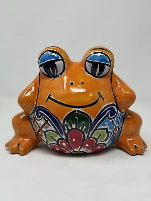 Mexican Talavera Happy Frog Planter Animal Pot Folk Art Pottery 10  • $32