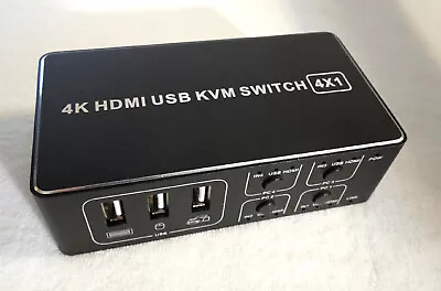 4 Port  4K HDMI USB KVM Switch Switcher 60Hz 30Hz Mouse Keyboard Share  4X1 • $24.50