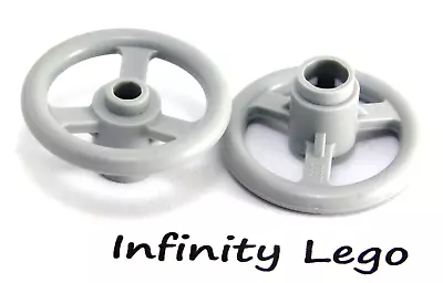 2 LEGO Technic Light Grey Steering Wheel Vehicle Car Truck (2819) - 2 Pieces • $7.50