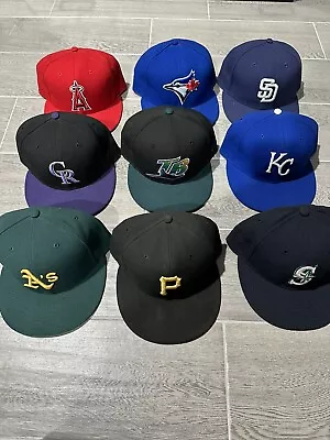 Lot Of 9 MLB On-Field Hats. 5950 Type Hat. All 7 5/8 • $99.99