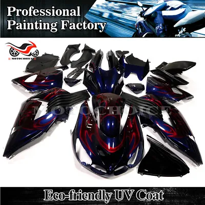 Red Flame ABS Fairing Kit For Kawasaki Ninja ZX14 ZX14R ZX-14R ZZR1400 2006-2011 • $422.74