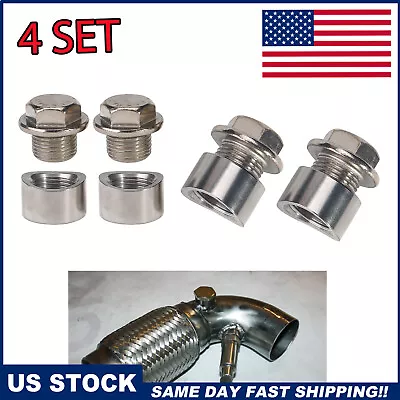 (4 Sets) 304 STAINLESS O2 OXYGEN SENSOR BUNG PLUG M18 X 1.5 THREADED • $18