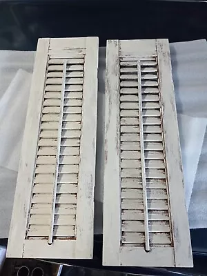 Wood Decorative Louvered Shutters Farm House Rustic  • $22