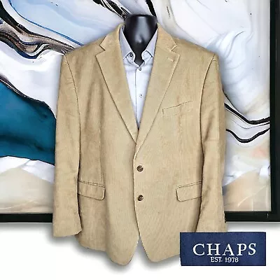 Chaps Jacket Blazer Mens 48R Brown Corduroy Cotton • $50