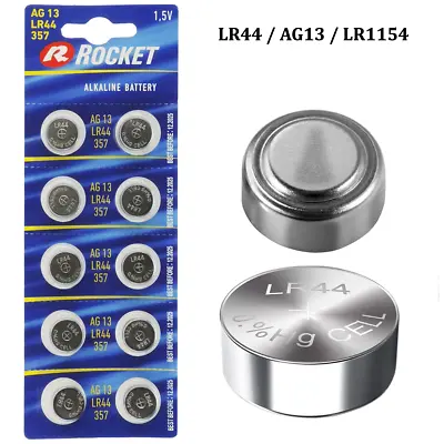 10 X AG13 Button Cell Battery LR44 AG13 LR1154 V13GA A76 Coin Batteries • £4.66