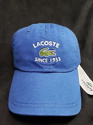 Lacoste Since 1933 Vintage Hat NWT Cap Adjustable Blue Striped Strapback Tag • $69.99
