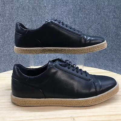 $15.39 • Buy Zara Men Shoes Mens 44 Trainer Sneakers Lace Slip On Flats 285198 Black Leather