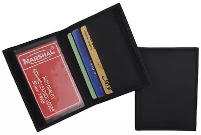 Mens Slim Bifold Black Leather Credit Card Holder Style ID Mini Wallet Thin New • $9.99