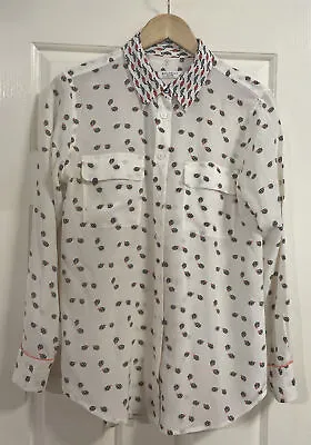 Equipment Femme Womens Silk Lady Bird Shirt Size S/P • $85