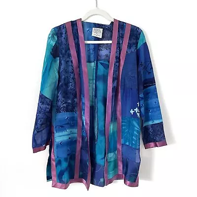 Maggie Shepherd Silk Blend Kimono Cardigan • $50