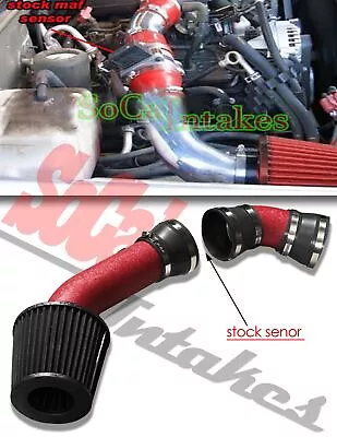 RED COATED BLACK Air Intake System Kit For 1996-1999 Chevrolet C1500 5.0L/5.7L • $52