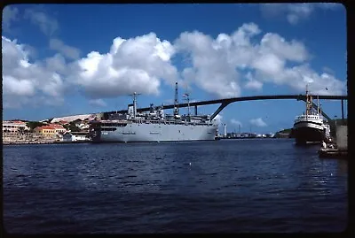 Original Ship/Boat Slide - US Navy AD44 USS Shenandoah Curacao 11-27-1983 • $4.97