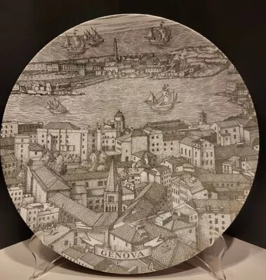 Vintage Piero Fornasetti Milano Italy  Genova (Geno)  Plate For Alitalia 10  EUC • $210