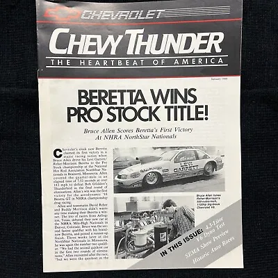 Original VINTAGE 1988 CHEVROLET THUNDER PERFORMANCE NEWSLETTER MINT Racing Parts • $50