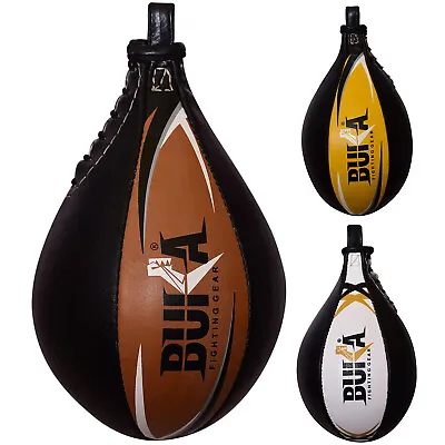 BUKA™  Leather Speed Ball Training Punching Speed Bag Boxing MMA Pear Punch Bag  • $23.99