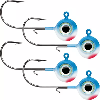 VMC Neon Moon Eye 1/4 Oz. 3D Holographic Jig - 4 Pack - Blue White • $11.25