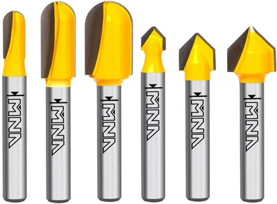 $18.75 • Buy MNA 90 Degree V Groove And Round Nose Router Bit Set, 1/4 Inch Shank Signmaking 