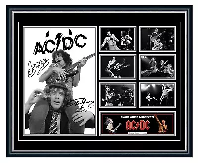 Acdc Bon Scott & Angus Young Signed Poster Limited Edition Framed Memorabilia • $129.99