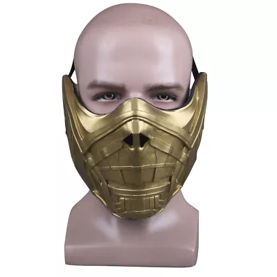 2021 Mortal Kombat Cosplay Scorpion Half Face Mask PVC Adult Halloween Props New • $15