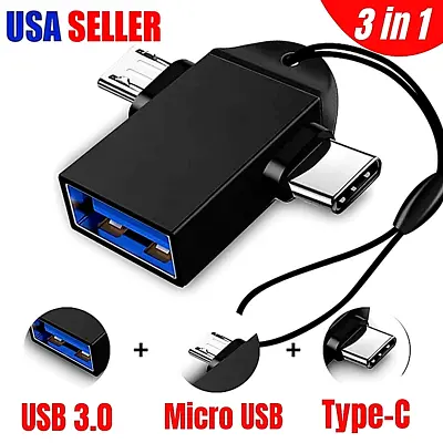 Adaptador OTG 2 En 1 Tipo C Micro USB A USB C Lector De Unidad Convertidor Flash • $8.97