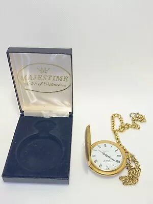 Majestime 17 Jewels Shockabsorber France Vintage Pocket Watch (For Parts) W Case • $58.49