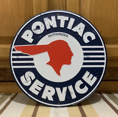 Pontiac Service Metal Sign Garage Vintage Style Wall Decor Tools Oil Gas Bar • $35