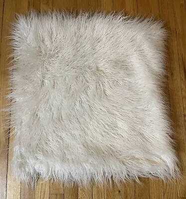 Pottery Barn Mongolian Faux Fur 26×26 Ivory Pillow Cover Ivory Soft Sham Fluffy • $39.99