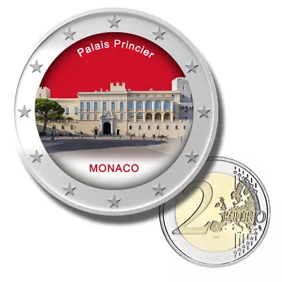 2 Euro Coloured Coin Monaco Palais Princier - Uncirculated Color €2 Coin • $9.99