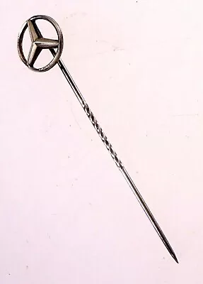 Vintage West Germany Sterling Silver Mercedes Benz Emblem Logo Tie Stick Pin • $15.99